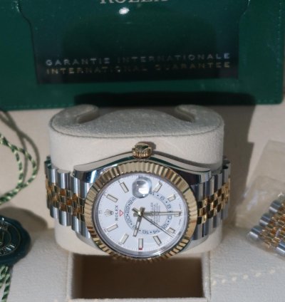 Rolex Sky-dweller Two Tone Yellow Gold Box And Papers