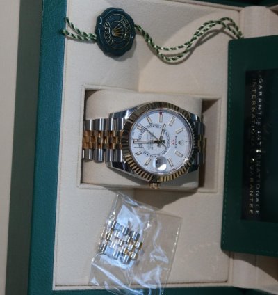 Rolex Sky-dweller Two Tone Yellow Gold Box And Papers