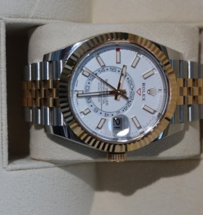 Rolex Sky-dweller Two Tone Yellow Gold Box And Papers