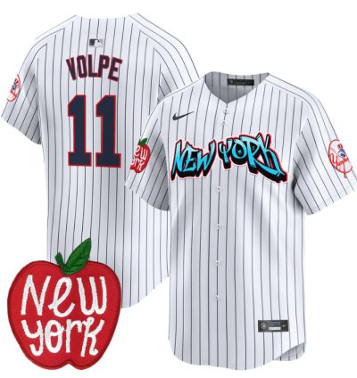Anthony Volpe Jersey 11 New York Yankees Apple Patch Vapor Premier Limited Stitched Pinstripe
