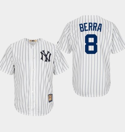 New York Yankees Yogi Berra White Throwback Jersey