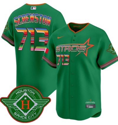 Screwston Jersey 713 Astros 2025 City Connect Mexico Vapor Premier Limited Stitched Green