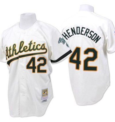 Oakland Athletics Dave Henderson White 1989 Throwback Jersey
