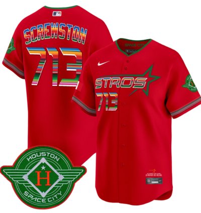 Screwston Jersey 713 Astros 2025 City Connect Mexico Vapor Premier Limited Stitched Red