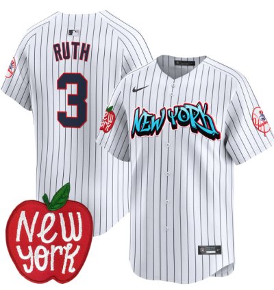 Babe Ruth Jersey 3 New York Yankees Apple Patch Vapor Premier Limited Stitched Pinstripe