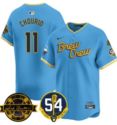 Jackson Chourio Jersey 11 Milwaukee Brewers 2025 Bob Uecker City Connect