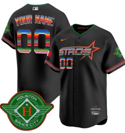 Custom Astros Jersey 2025 City Connect Mexico Vapor Premier Limited All Stitched Black