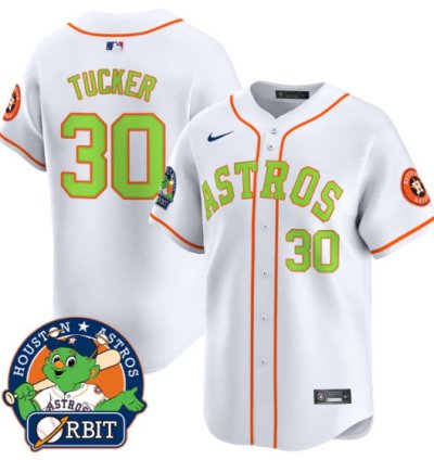 Kyle Tucker Jersey 30 Astros Orbit Patch Vapor Premier Limited V2 Stitched White