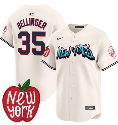 Cody Bellinger Jersey 35 New York Yankees Apple Patch Vapor Premier Limited Stitched Cream