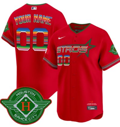 Custom Astros Jersey 2025 City Connect Mexico Vapor Premier Limited All Stitched Red