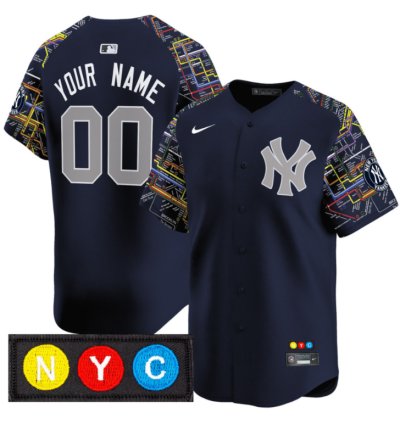 Custom New York Yankees Jersey Subway Style Vapor Premier Limited - Stitched
