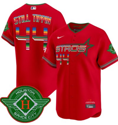 Still Tippin Jersey 44 Astros 2025 City Connect Mexico Vapor Premier Limited Stitched Red