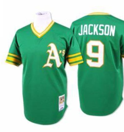 Oakland Athletics Reggie Jackson Green Throwback Pullover Jersey