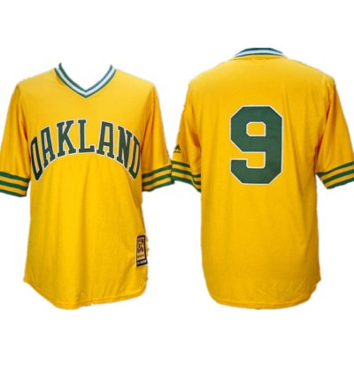 Oakland Athletics Reggie Jackson Yellow 1981 Throwback Pullover Jersey