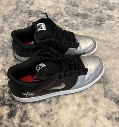 Nike Sb Dunk Low Supreme Jewel Swoosh Silver
