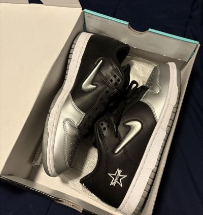 Nike Sb Dunk Low Supreme Jewel Swoosh Silver