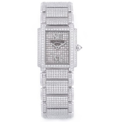 Patek Philippe Twenty 4 Ref 4908 50g 18k White Gold Full Pav Diamonds