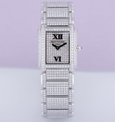 Patek Philippe Twenty 4 Ref 4908 50g 18k White Gold Full Pav Diamonds