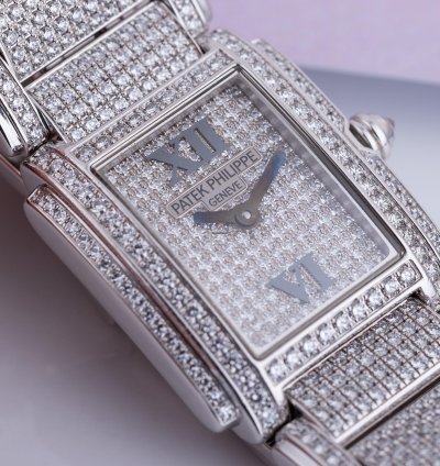 Patek Philippe Twenty 4 Ref 4908 50g 18k White Gold Full Pav Diamonds