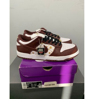 Nike Sb Dunk Low Supreme Stars Barkroot Brown Size 9 5 New