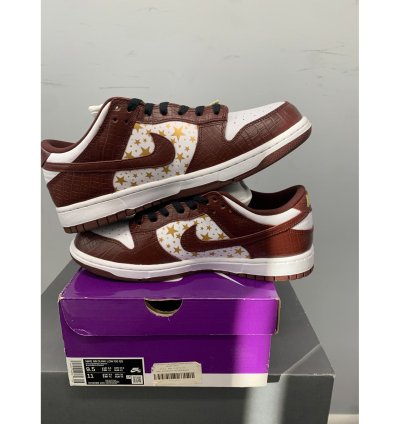 Nike Sb Dunk Low Supreme Stars Barkroot Brown Size 9 5 New
