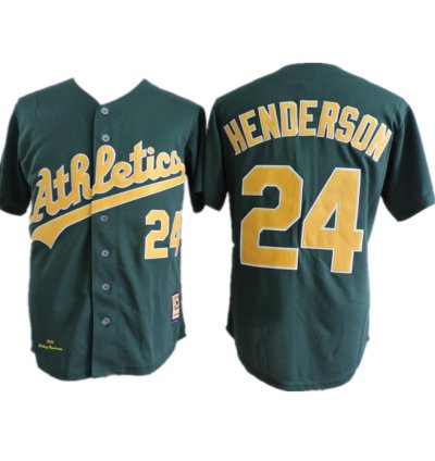 Oakland Athletics Rickey Henderson Green 1989 Throwback Jersey