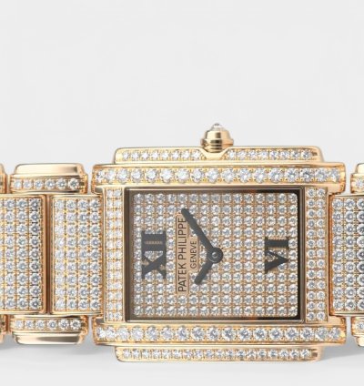 Patek Philippe Twenty 4 Rose Gold Diamonds Quartz 26 3x22mm Box 4910 50r-001