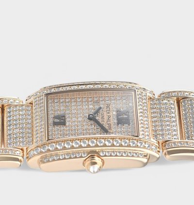 Patek Philippe Twenty 4 Rose Gold Diamonds Quartz 26 3x22mm Box 4910 50r-001