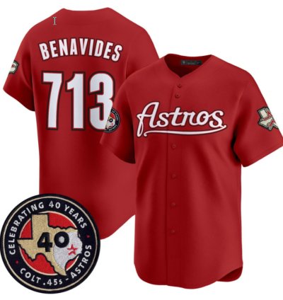 Benavides Jersey 713 Houston Astros Throwback Red - All Stitched