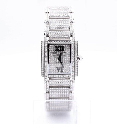 Patek Philippe Twenty 4 White Gold Diamond Pave Open Back Manual Winding