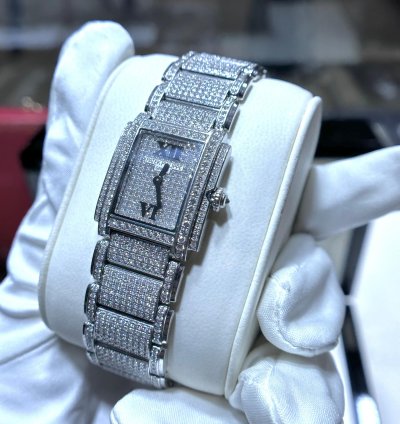 Patek Philippe Twenty 4 White Gold Diamond Pave Open Back Manual Winding