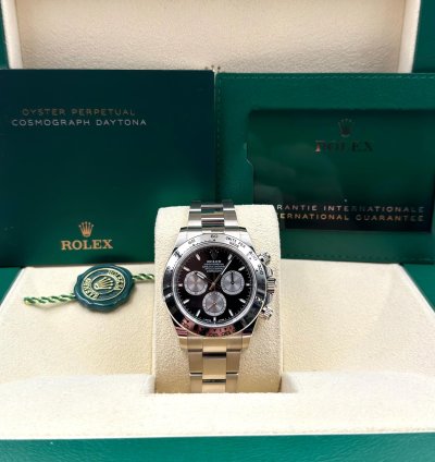 Rolex Daytona Unworn Cosmograph Daytona 40mm Black Dial White Gold Bracelet 126509 Box Papers 2024