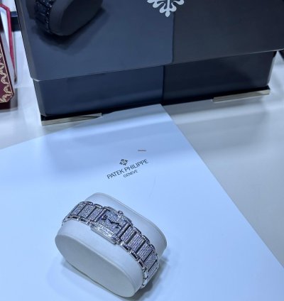Patek Philippe Twenty 4 White Gold Diamond Pave Open Back Manual Winding
