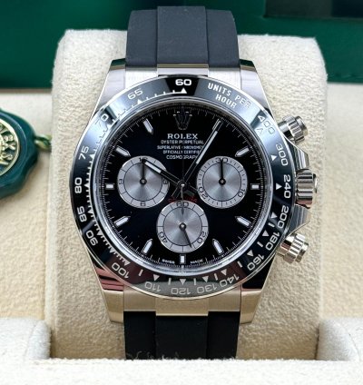 Rolex Daytona Unworn Cosmograph Daytona 40mm Black Dial White Gold Oysterflex 126519ln Box Papers 2025