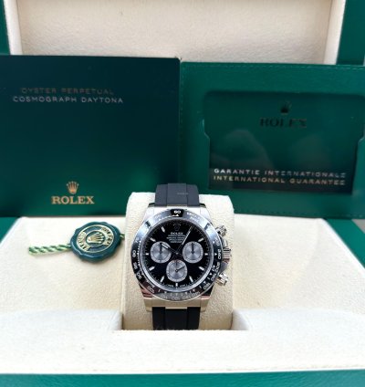 Rolex Daytona Unworn Cosmograph Daytona 40mm Black Dial White Gold Oysterflex 126519ln Box Papers 2025