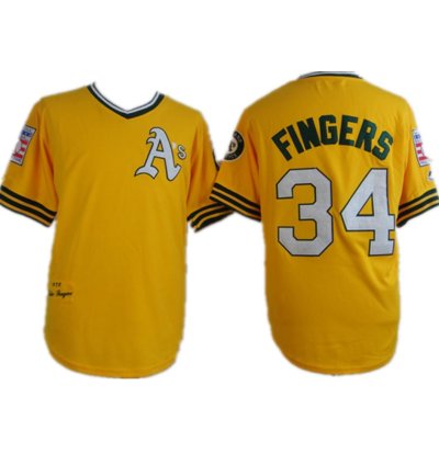 Oakland Athletics Rollie Fingers Yellow 1978 Throwback Pullover Jersey