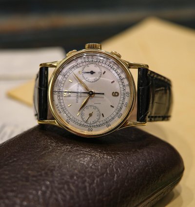 Patek Philippe Vintage Chronograph Ref 533 18kt Yellow Gold Full Set 1947