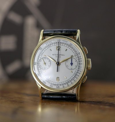Patek Philippe Vintage Chronograph Ref 533 18kt Yellow Gold Full Set 1947