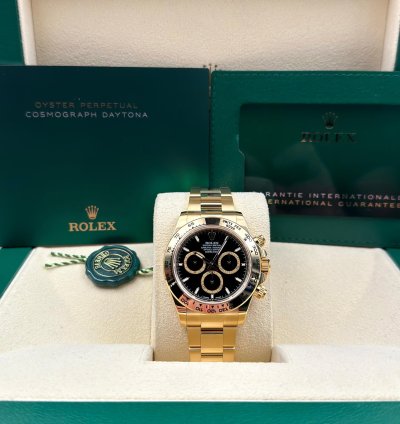 Rolex Daytona Unworn Cosmograph Daytona 40mm Black Dial Yellow Gold Bracelet 126508 Box Papers 2024