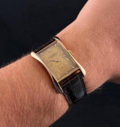 Patek Philippe Vintage Golden Banana Marilyn Monroe 18k Rose Gold Vintage Full Set Box Papers