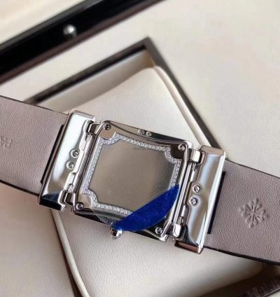 Patek Philippe White Gold Diamond Quartz Watch 25x30mm 4911g-001