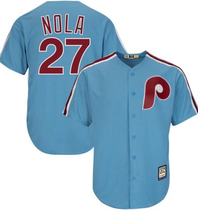 Philadelphia Phillies Aaron Nola Blue Throwback Jersey