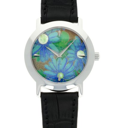 Patek Philippe White Gold Flower Handcraft Ref 5075