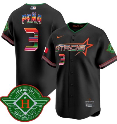 Jeremy Pena Jersey 3 Astros 2025 City Connect Mexico Vapor Premier Limited Stitched Black