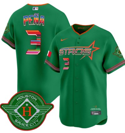 Jeremy Pena Jersey 3 Astros 2025 City Connect Mexico Vapor Premier Limited Stitched Green