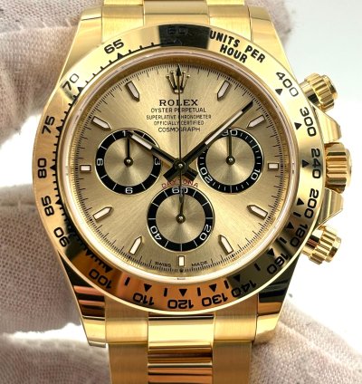 Rolex Daytona Unworn Cosmograph Daytona 40mm Champagne Dial Yellow Gold 126508 Box Papers 2024