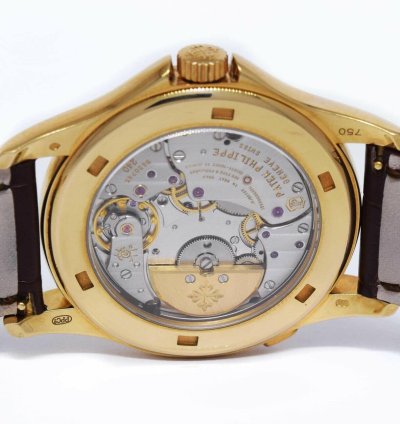 Patek Philippe World Time 18k Yellow Gold Enamel Dial Box Papers 5131j