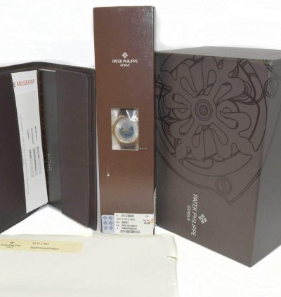 Patek Philippe World Time 18k Yellow Gold Enamel Dial Box Papers 5131j