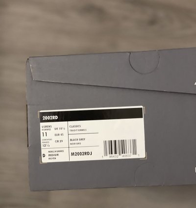 New Balance 2002rd Protection Pack Black Size 11m Brand New