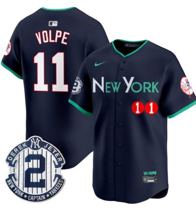 Anthony Volpe Jersey 11 New York Yankees City Connect Vapor Premier Limited Stitched Navy